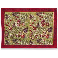 Winter Garden Mats in Red & Green, Set of 6