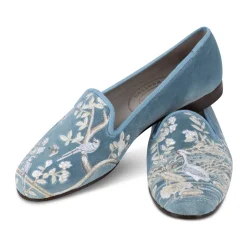 Winter Garden Sky Velvet Slipper