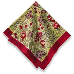 Winter Garden Wreath Napkins Red & Green, Set of 6