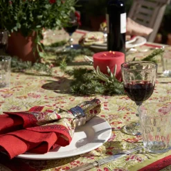 Winter Garden Wreath Napkins Red & Green, Set of 6
