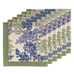 Wisteria Green & Blue Napkins, Set of 6