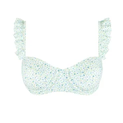 Women's Hibiscus Ditsy Ruffle Strap Bikini Top