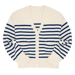 Women’s Breton Stripe V-Neck Knit Cardigan