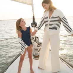 Women’s Breton Stripe V-Neck Knit Cardigan