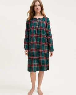 Women’s Brushed Twill Beatrice Nightgown in Kensington Tartan