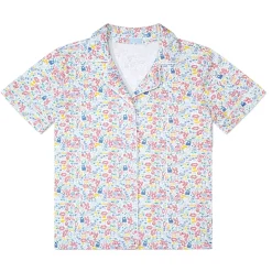 Women's Button Front Short Pajama Set in Clam Bake