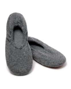 Women’s Cashmere Slippers in Dark Grey