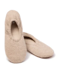 Women’s Cashmere Slippers in Beige