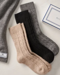 Women’s Cashmere Socks in Beige