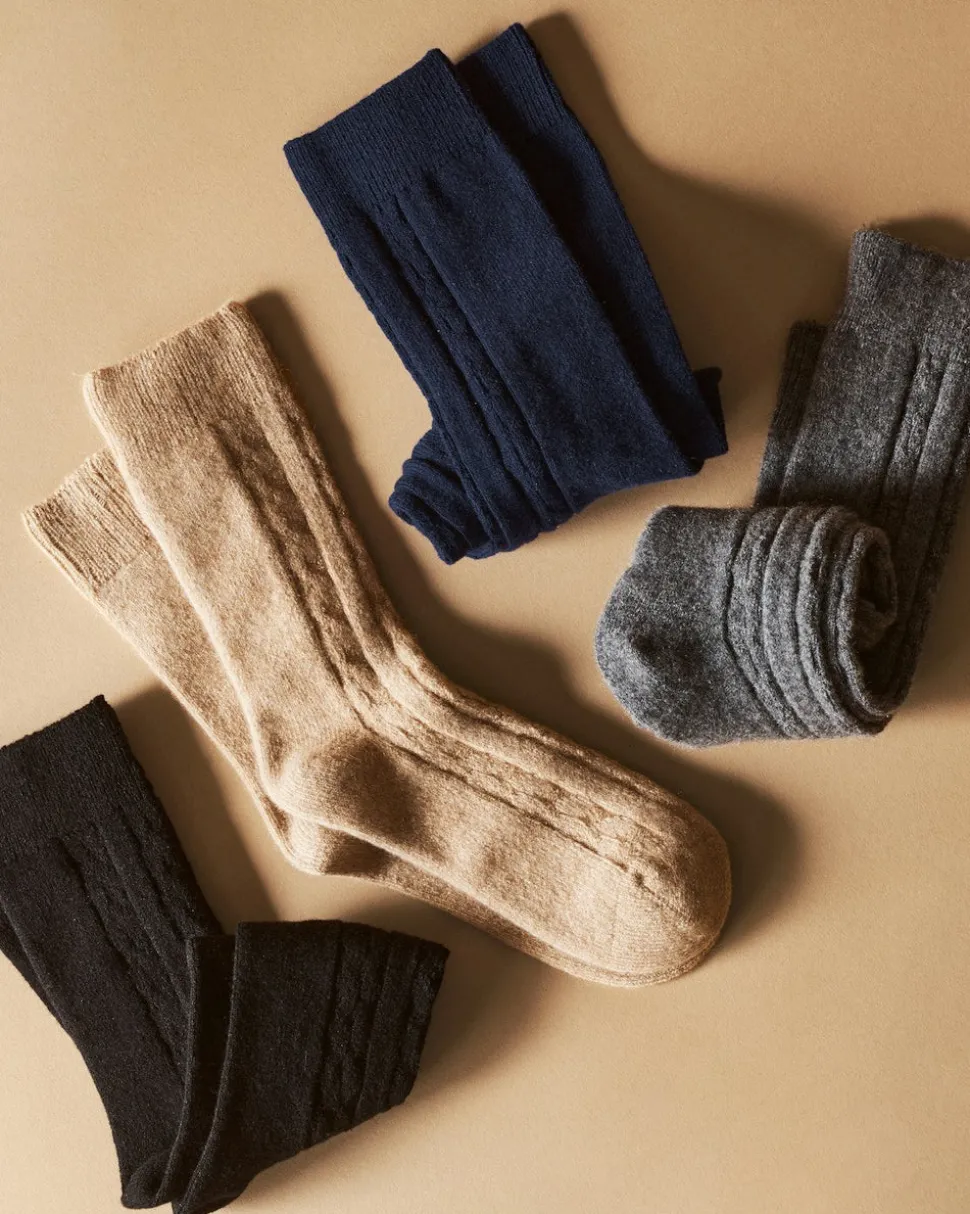 Women’s Cashmere Socks in Navy