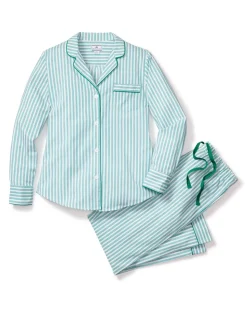 Women’s Emerald Ticking Pajama Set