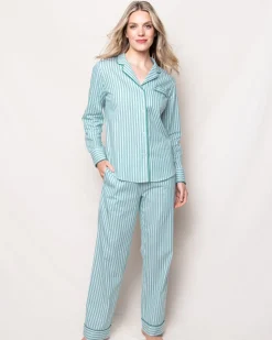 Women’s Emerald Ticking Pajama Set