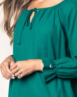 Women’s Green Flannel Delphine Nightgown