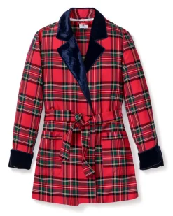 Women’s Imperial Tartan Short Robe with Velvet Trim