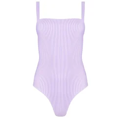 Women’s Lavender Stripe Low Back One Piece