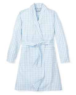 Women’s Light Blue Gingham Robe