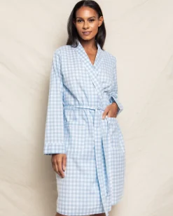 Women’s Light Blue Gingham Robe