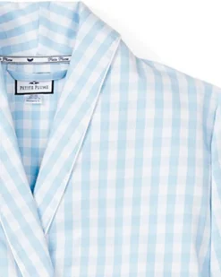 Women’s Light Blue Gingham Robe