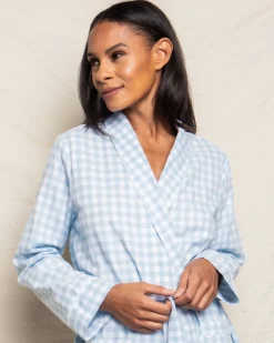 Women’s Light Blue Gingham Robe