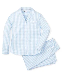 Women’s Light Blue Gingham Pajama Set