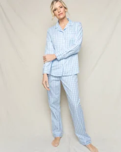 Women’s Light Blue Gingham Pajama Set