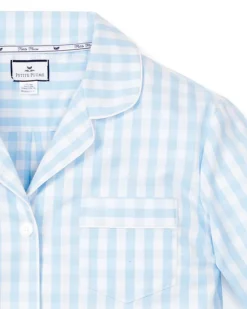 Women’s Light Blue Gingham Pajama Set