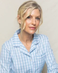 Women’s Light Blue Gingham Pajama Set