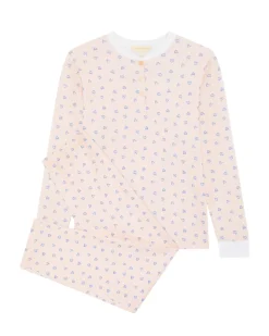 Women's Love Heart Pajamas in Pink