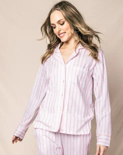 Women’s Luxe Pima Pink Stripe Pajama Set