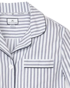 Women’s Navy French Ticking Pajama Set