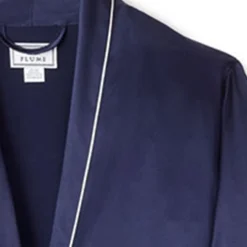 Women’s Navy Silk Long Robe