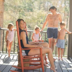 Women's Navy Smocked One Piece