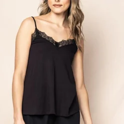 Women’s Pima Black Lace Short Set