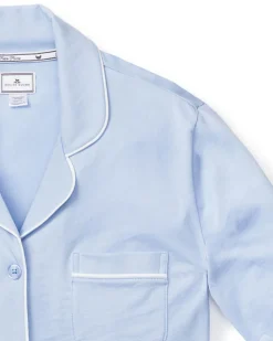 Women’s Pima Cotton Periwinkle Long Sleeve Short Set