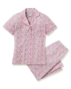 Women’s Pima Crop Set in Fleurs de Rose