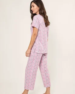 Women’s Pima Crop Set in Fleurs de Rose