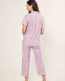 Women’s Pima Crop Set in Fleurs de Rose