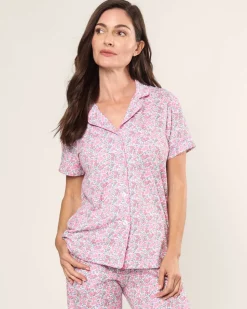 Women’s Pima Crop Set in Fleurs de Rose