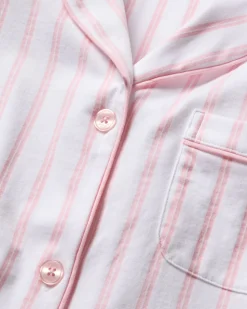 Women’s Pima Crop Set in Pink and White Stripe