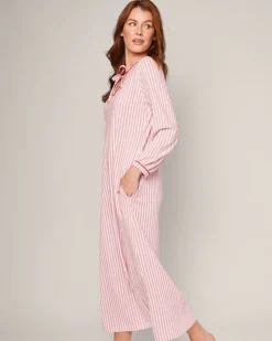 Women’s Pima Harlow Nightgown in Antique Red Ticking