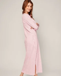 Women’s Pima Harlow Nightgown in Antique Red Ticking