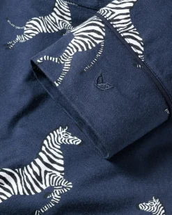 Women’s Pima Long Sleeve Short Set in Zèbre de Nuit