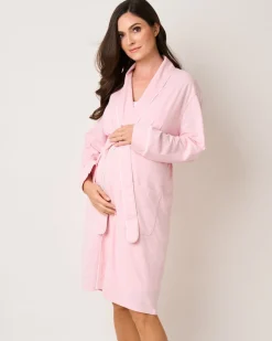 Women’s Pima Maternity Robe in Pink
