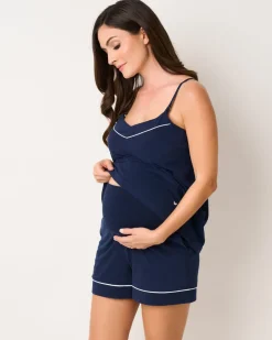 Women’s Pima Maternity Shorts in Navy