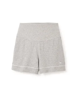 Women’s Pima Maternity Shorts in Light Heather Grey