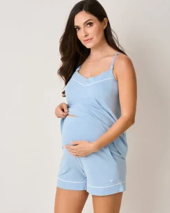 Women’s Pima Maternity Shorts in Periwinkle