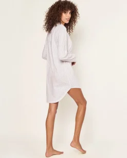 Women’s Pima Nightshirt in Camel Ticking