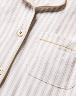 Women’s Pima Nightshirt in Camel Ticking