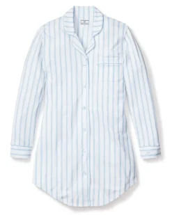 Women’s Pima Nightshirt in Periwinkle Stripe