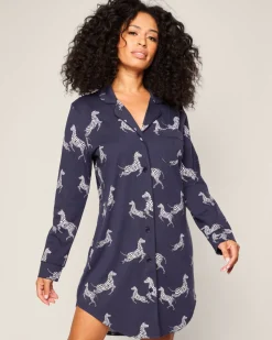 Women’s Pima Nightshirt in Zèbre de Nuit